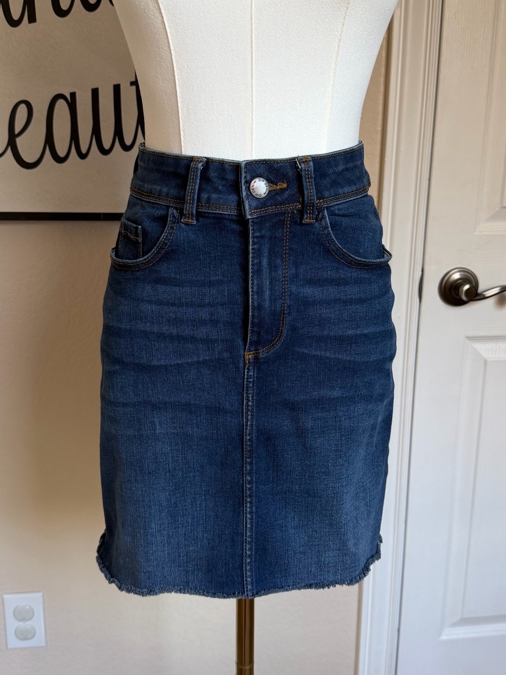 dip Dark Blue Denim Mini Skirt